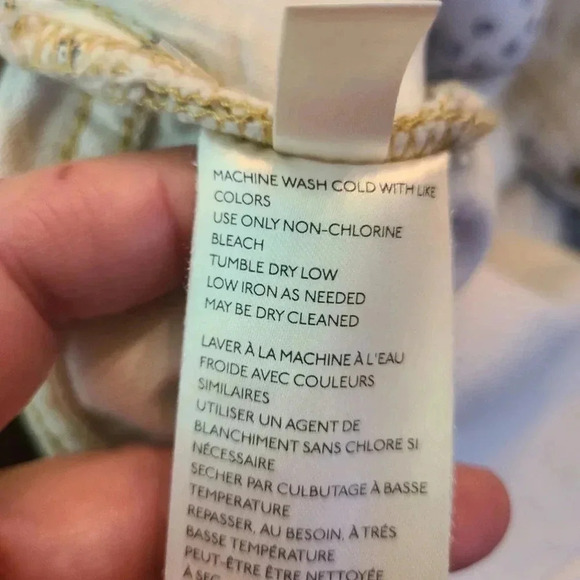 Free People cream colored sun-kissed denim short overalls with fringe leg size10 - Picture 14 of 14